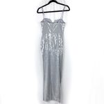 SAU LEE Opal Silver Gray Sequin Gown Bustier Sweetheart Dress US 0 NWT Photo 5