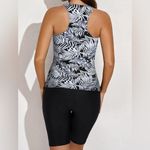 Tankini Athletic 2 Piece Tummy Control Bathing Suit Shorts Racerback Tank Tops Black Size 2X Photo 2