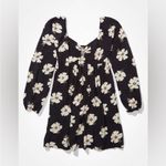 American Eagle  Outfitters Black Floral Dress BabyDoll Fairy Western Medium Photo 12