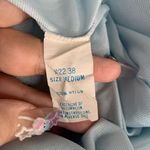 Vintage 70s Nylon Nightgown M Blue Pullover Lined Spaghetti Straps Low Back Size M Photo 6