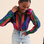 Farm Rio  Flower Season Scarf Top by Anthropologie Photo 0