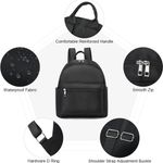 Small mini backpack black nylon water resistant 11x10x4.5 Photo 3