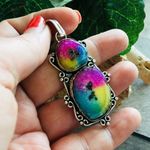 Rainbow Solar Quartz Sterling Silver Pendant Pink Photo 0