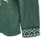 Appleseed's Wool Green Embroidered Snowflake Crewneck Sweater Nordic Size L Photo 2