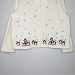 Christopher & Banks Button Down Snow Flakes Penguin Fleece Jacket Photo 3