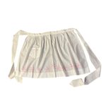Handmade Vintage White Half Apron w/ Pink Embroidery –  – Women’s Kitchen Photo 2