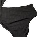 Shade & Shore  Womens Size M 8-10 Cut-Out Monokini Medium Coverage Ribbed Black Photo 1