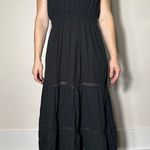 W By Worth  100% Cotton Boho Black Maxi Halter Dress Size 4 Photo 0