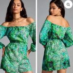 Anthropologie NWT  Plenty Tracy Reese Peasant Romper Green Python Large Rtl. $228 Photo 1
