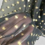 Banana Republic Y2K  Metallic Dot Wrap Blouse Black Top- Sz. Medium Coquette Girl Photo 8