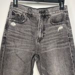 American Eagle  Grey Mom Jeans High Rise Ripped Distressed Minimal Grunge Indie 2 Photo 1