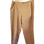 Ann Taylor Petites Size 10 Gold Brown Patterned Dress Pants Photo 0