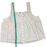 Jennifer Grace  Eyelet Sleeveless Smocked Tunic Tank Ecru Sz XL NWT Babydoll Boho Photo 8