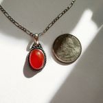 Handmade silver necklace with carnelian gem Photo 2