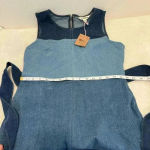 BODEN Hotch Denim Midi DressHotched Denim Size 6p Blue Photo 8