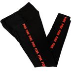PINK - Victoria's Secret PINK by Victoria Secret High Waisted Black Leggings Red “PINK” Sides  SZ Smalll Photo 0