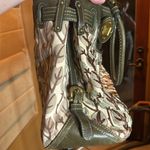 Brighton RARE Beautiful Lockheart By  Green Leather Beaded Tote Bag Photo 8