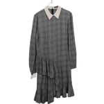 Petersyn Gray Plaid Carter Dress Long Sleeve Collared Dress Size Medium Photo 1