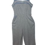 Anthropologie Saturday Sunday by  Gray Blue Knit Cotton Wide Leg Jumpsuit Size M Photo 0