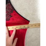 Oscar de la Renta  Pink Label Red Satin Lace Trim Slip Chemise Nightgown Dress M Photo 3