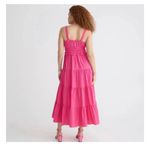J.Crew  Sevilla Hot Pink Tiered Midi Dress Size Small Stretch Sleeveless Cotton Photo 13