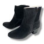 UGG  Womens Breeda Suede Ankle Boots Mid Heel Zip Closure Almond Toe Black Sz 9 Photo 3