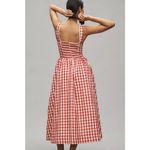 WAYF 💕 x Styled Coco!💕 Gracie Gingham Linen-Blend Midi Dress Red Gingham XL NWT Photo 4