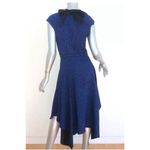 Proenza Schouler  Asymmetric Midi Dress Blue Leopard Print Silk Crepe‎ Size 2 Photo 2