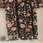 American Eagle Women’s XS  Black Light Pink Floral Babydoll 3/4 Sleeve Dress Photo 2