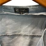 DG2 by Diane Gilman Collarless Stretch Denim Moto Jacket Collarless Size M Blue Size M Photo 3