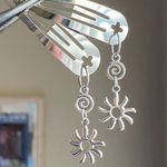 Handmade spiral swirl uzumaki & sun funky boho hair clips set of 2🌀☀️ Photo 1