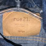 Rue 21 Acid Washed Blue Denim Bomber Style Jean Jacket NASA Embroidered L junior Photo 2