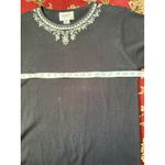 Jenny's Black Embroidered Embellished Knit Cardigan Sweater &‎ Sweater Shirt XL Photo 5