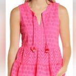 Vineyard Vines  Allamanda Eyelet Tiered Tassel Top Pink Lined Vacation Summer XS Photo 0