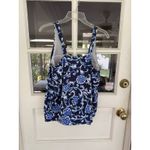 Lands End Women's Blue Floral Tankini Swim Size 12 Soft Cup Blousen Photo 4