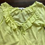 Love, Whit by Whitney Port Citron Ruffle Blouse XS Green Photo 4