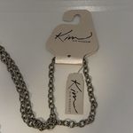 kim rogers Long Station & Tassel Necklace Silver Tone w Orange & Blue Beads Photo 8