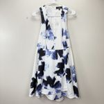 Lulus  Seeing Chic Blue Ivory Racerback Sleeveless Skater Mini Flare Dress MEDIUM Photo 4