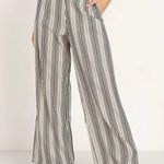 Show Me Your Mumu  Striped boho Linen Blend High Waist Wide Leg Pants | Size S Photo 0
