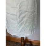 Old Navy VTG  100% Linen Dress Sz 4 Pale Green Knee Length Embroidered Lined Photo 2
