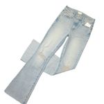 NWT Mother The Weekender Fray in Action Shot Distressed Stretch Flare Jeans 24 Blue Photo 2