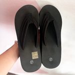 Black Platform Flip Flop Sandals Y2K Retro Chunky‎ Grunge Sz 6 Photo 2