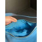 Coach  East/West Celeste Convertible Hobo Bag Pebbled Leather Blue Purse Photo 10