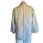 Lands' End Lands’ End Rainbow Striped Button-down Blouse 14 Photo 3