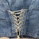 Vintage cropped Jean Jacket embroidered lace • SWITCH • cropped jacket • denim Size L Photo 9