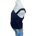 Tibi Navy Blue Cami Top Black SIZE 6 Boxy Cropped Cotton Designer Basic $325 Photo 6