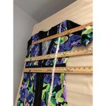 Auditions Robe Women 2XL Black Purple Floral Long Sleeve Plunge V Neck Front Zip Photo 8