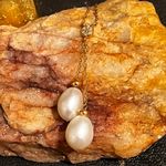 14K Gold Diamond & Pearl Lariet Necklace Photo 7