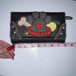 Dog Paw Print Wristlet Wallet Western Style Mom Pet Black Faux Leather Snap Photo 6
