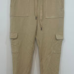 Banana Republic  Cargo Pants NWT $35 Small Petite Tan Taper Drawstring Sweat Photo 0